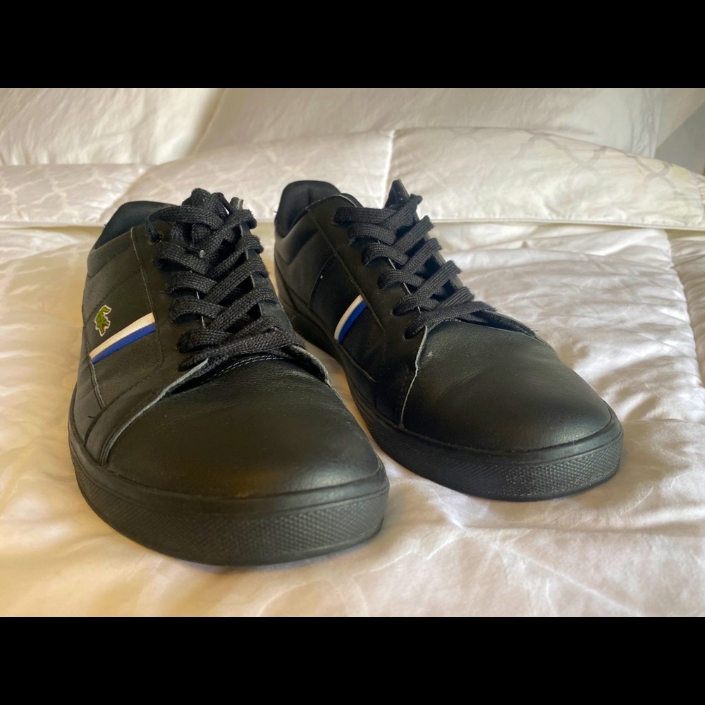 Lacoste Europa Blue White Stripe - All Black